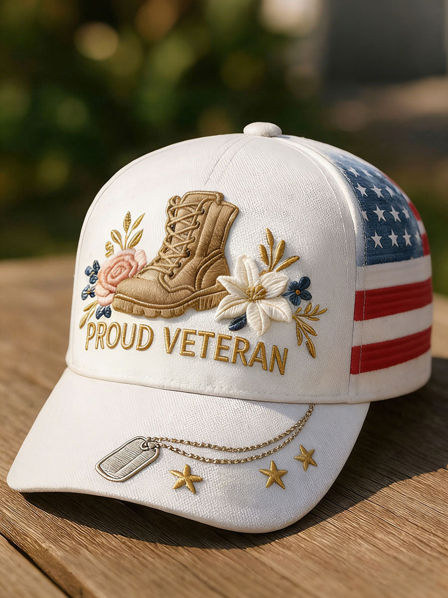 Proud Veteran Floral Unisex Hats