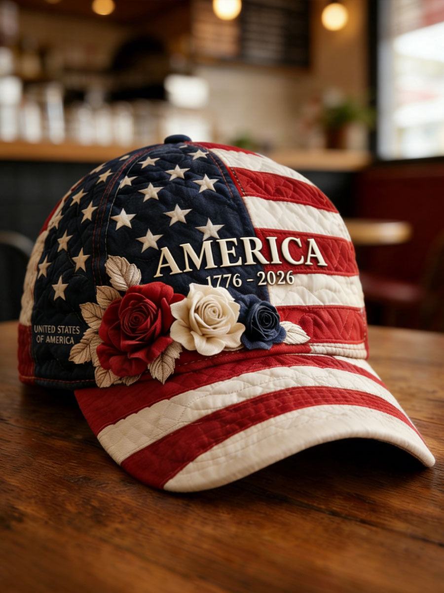 America Floral Flag Unisex Hats