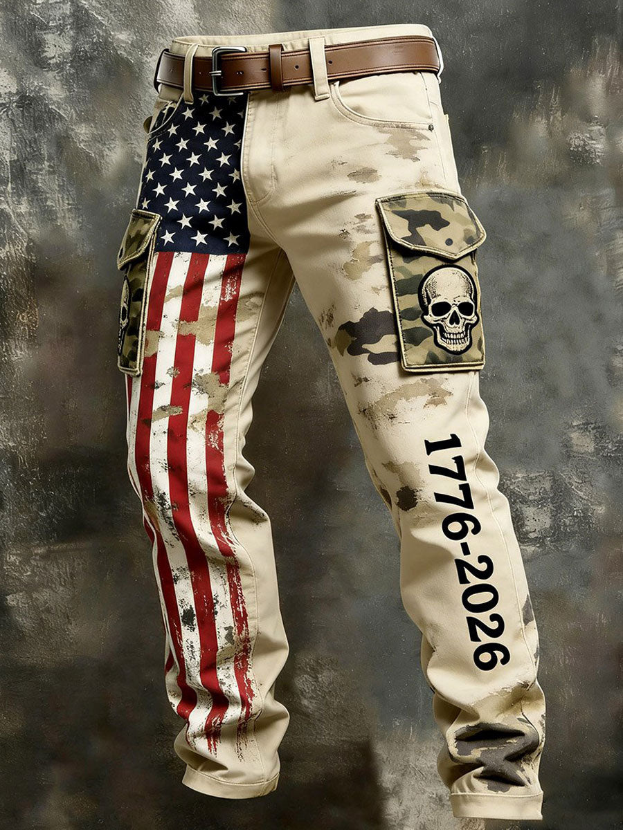Men's USA 1776-2026 Printed Casual Pants