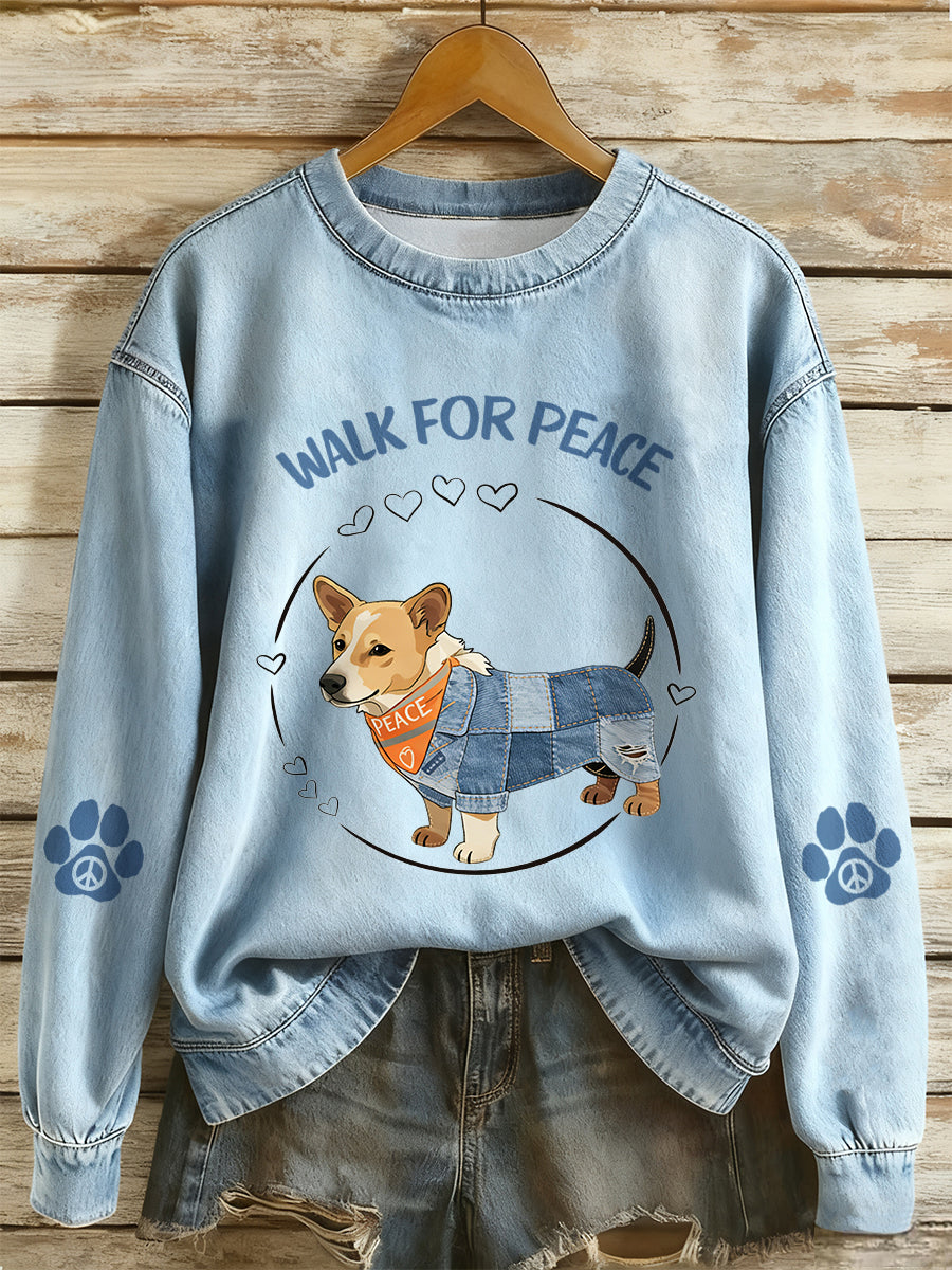 Women's Walk For Peace Printed Sweatshirt