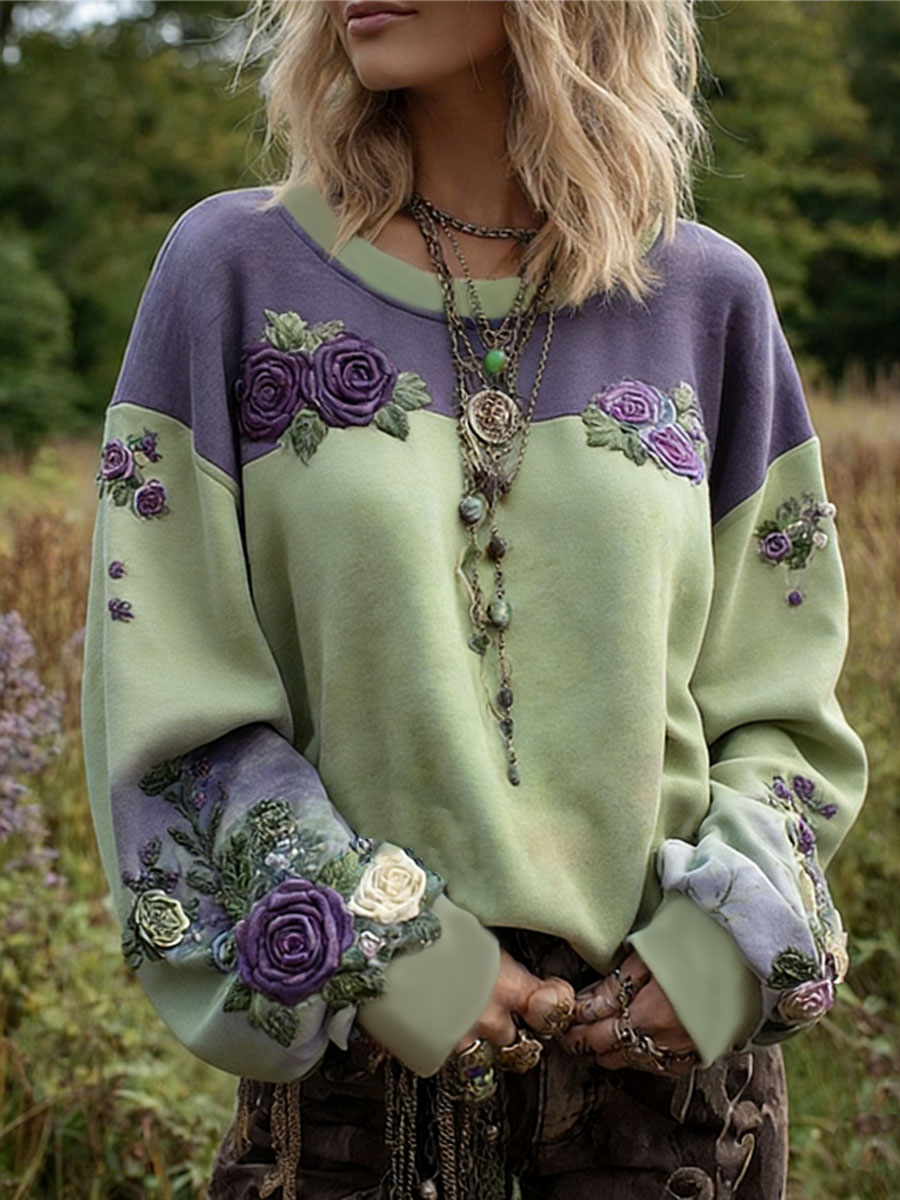 Women's Floral Print Regular Sweatshirt