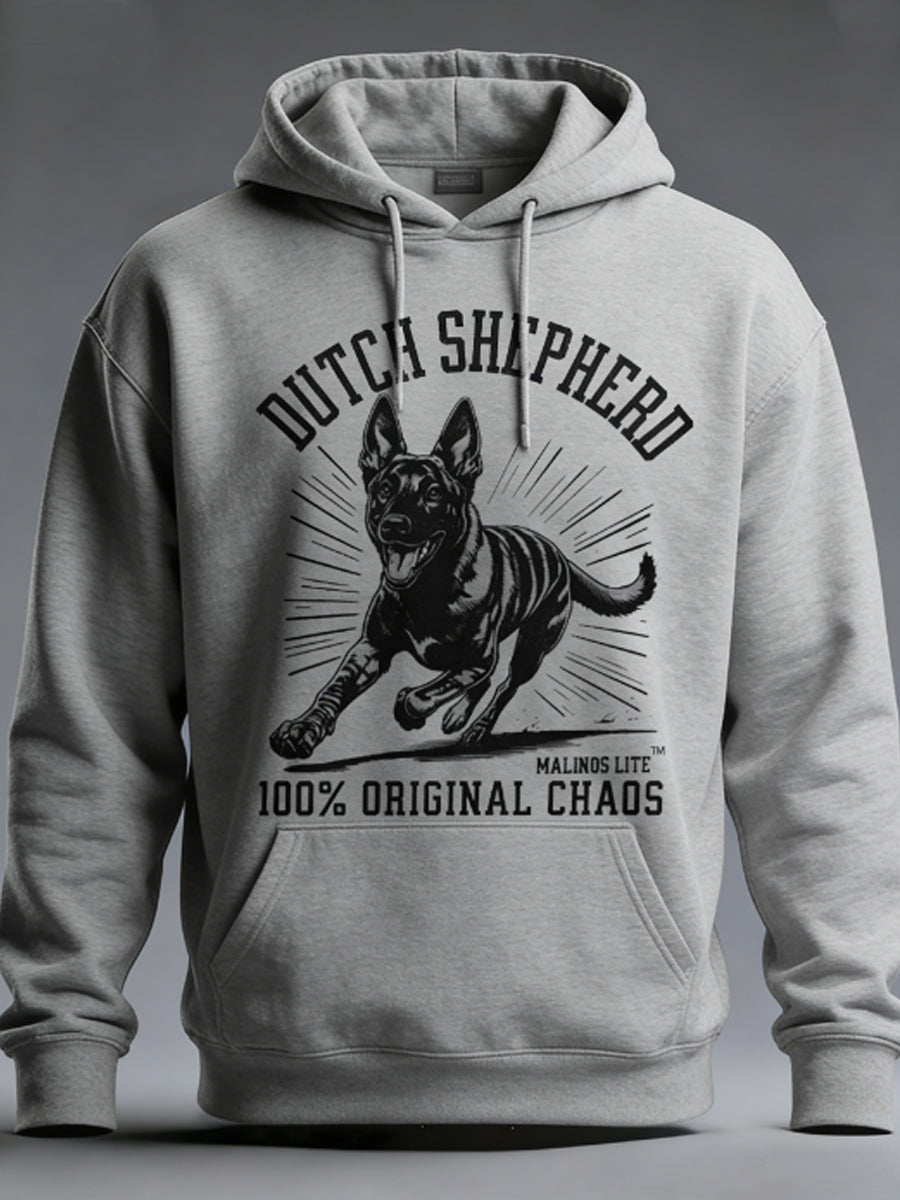 Men's Dutch Shepherd K9 Handler Velvet Raglan Hoodie