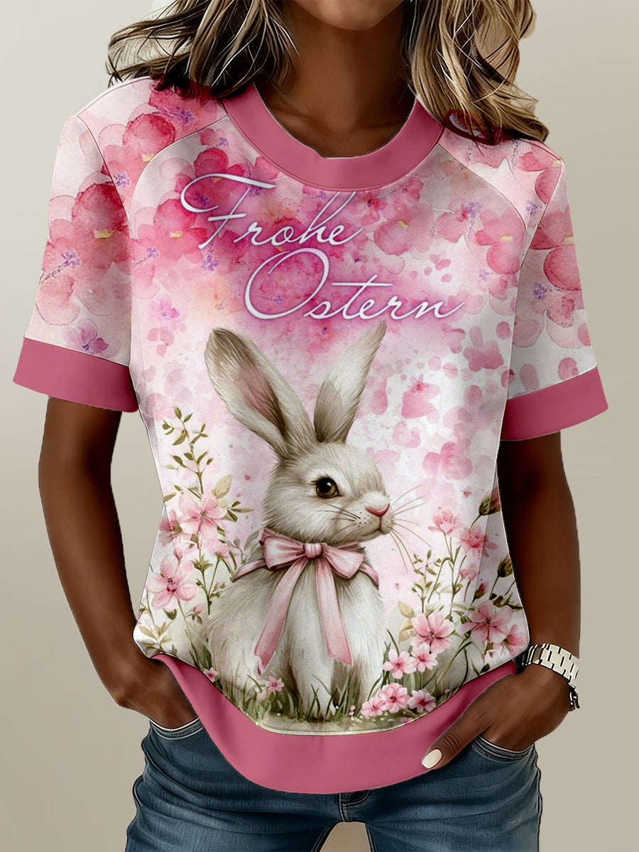 Women's Easter Bunny Print T-Shirt
