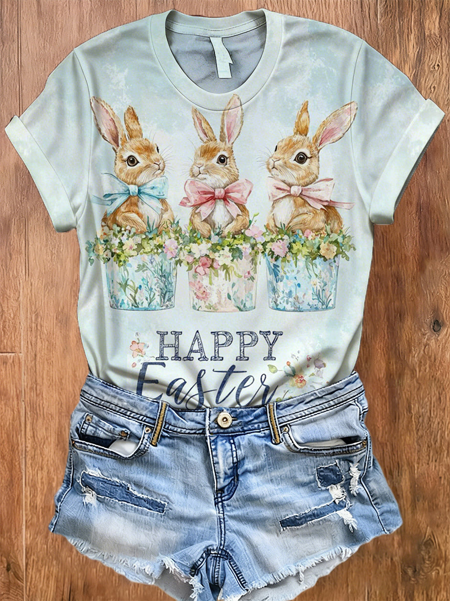 Women's Easter Bunny Print T-Shirt