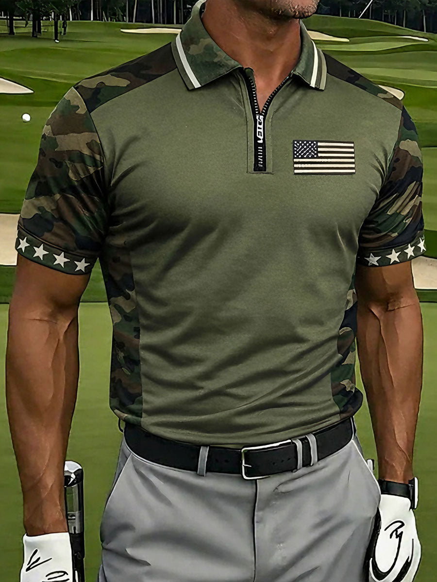 Men's Camouflage American Flag Tops