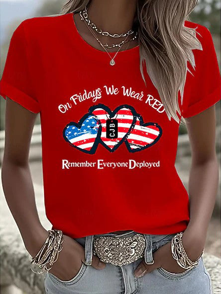 Women's Retro American Independence Day Short-Sleeve T-Shirt
