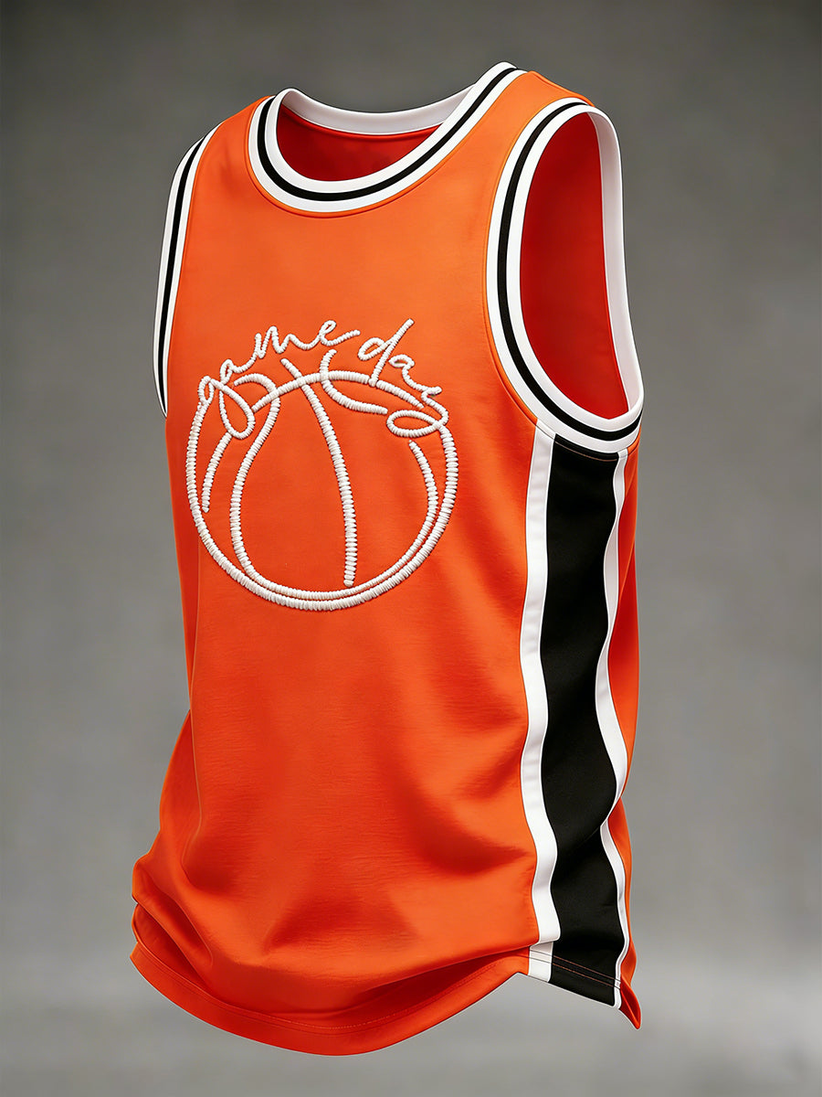 Men's Basketball Gameday Print March Madness Basketball Lovers Casual Tank Top