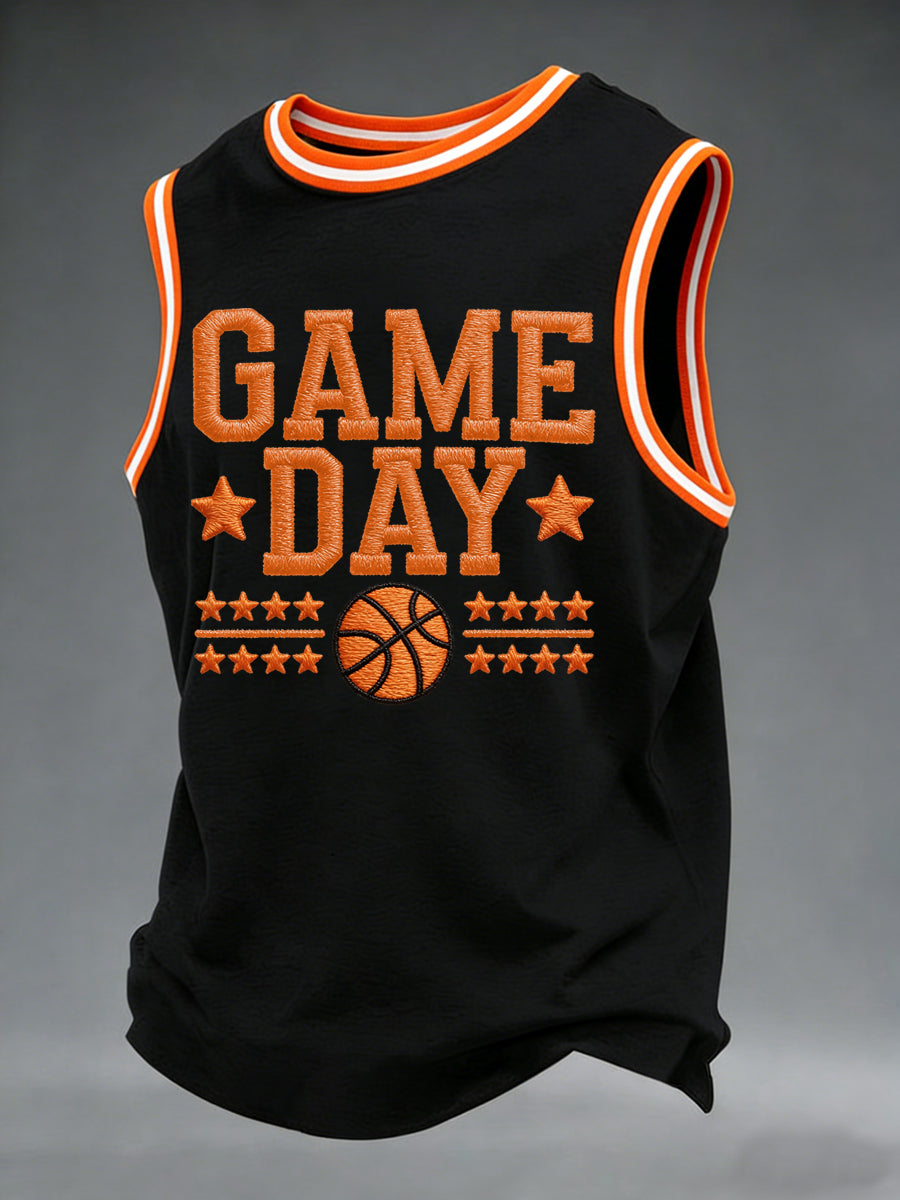 Men's Basketball Gameday Print March Madness Basketball Lovers Casual Tank Top