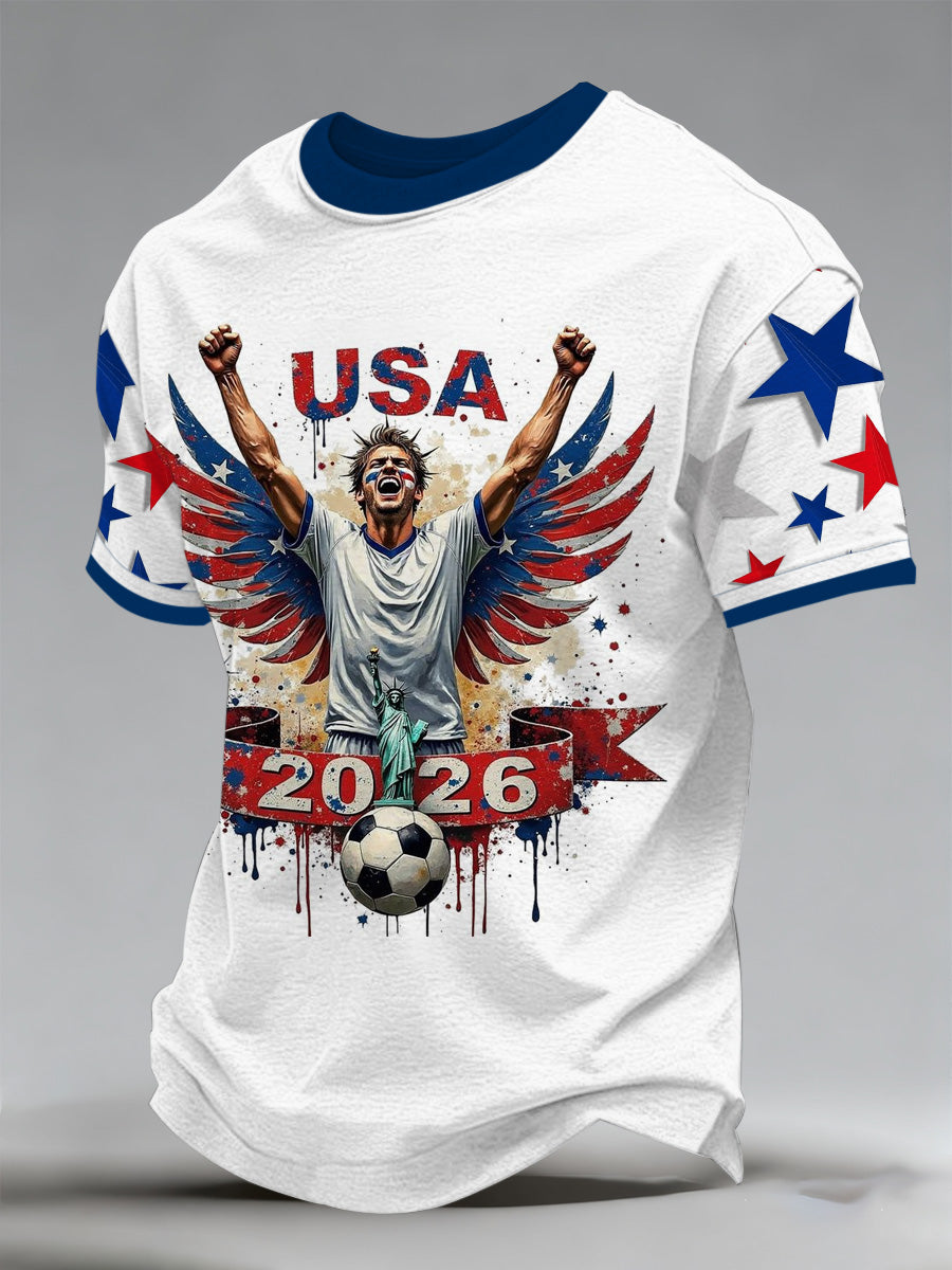 Men's 2026 USA World Cup Support Printed Fan T-Shirt