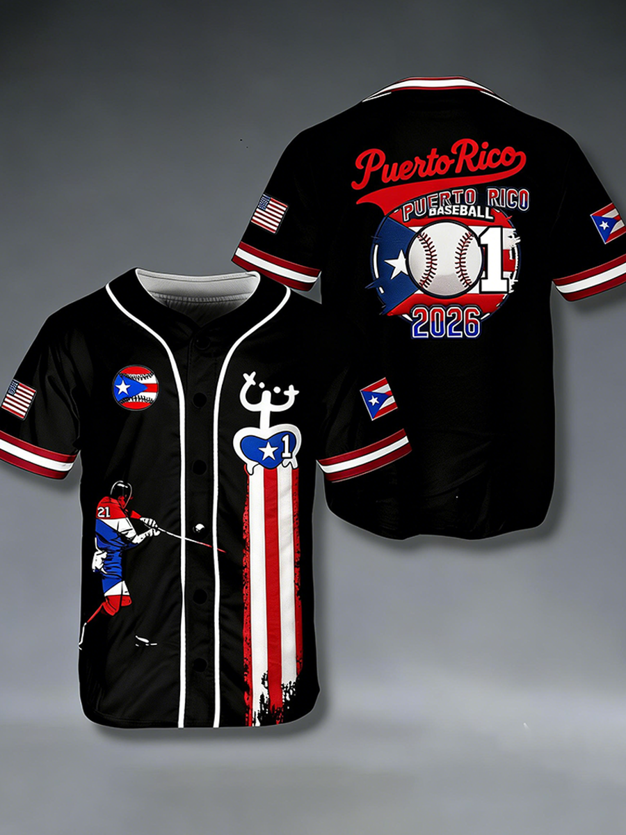 Men's Puerto Rico Baseball Shirt