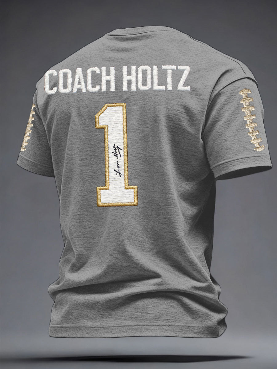 Men's Football Legend Coach Holtz Champion 88 Printed T-shirt