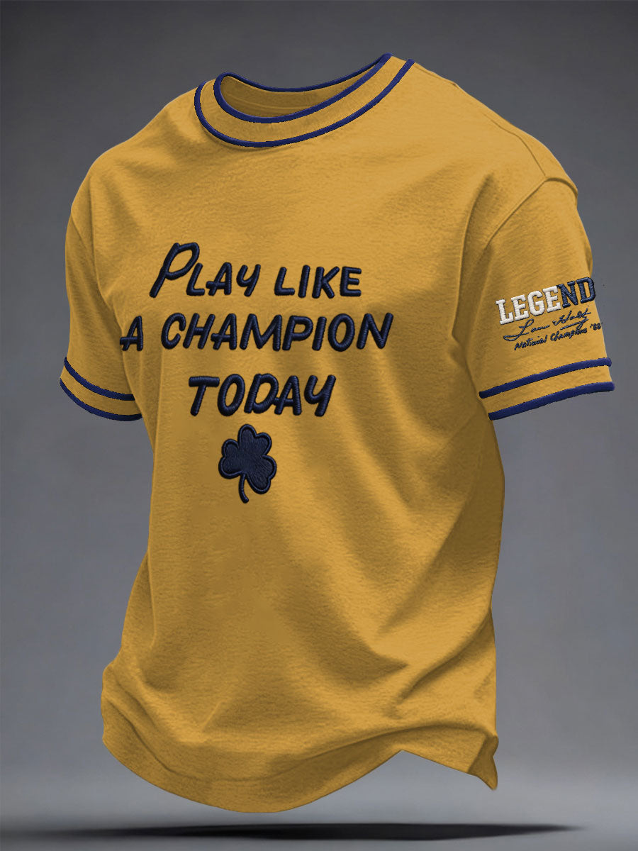 Men's Football Legend Coach Holtz Champion 88 Printed T-shirt