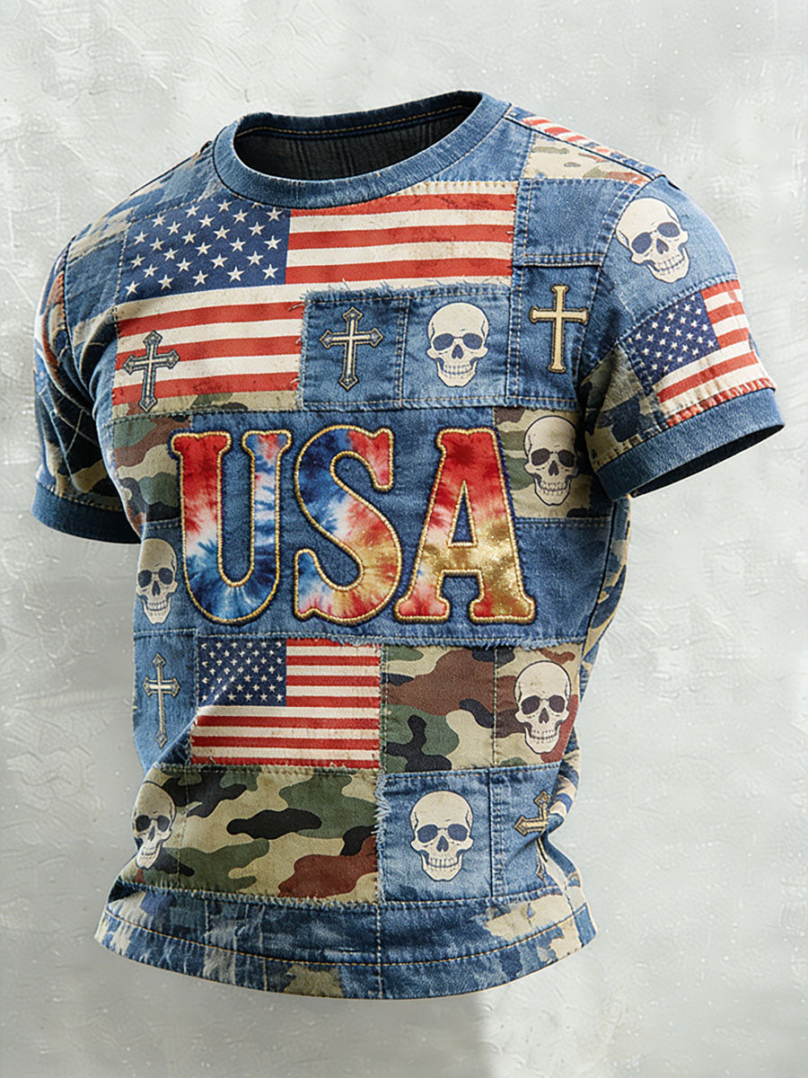 Men's Vintage Anniversary Celebration Printed Casual T-Shirt