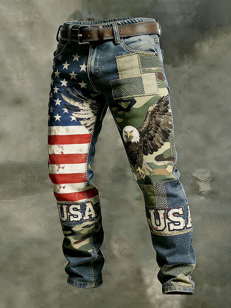 Men's Vintage Anniversary Celebration Printed Casual Pants