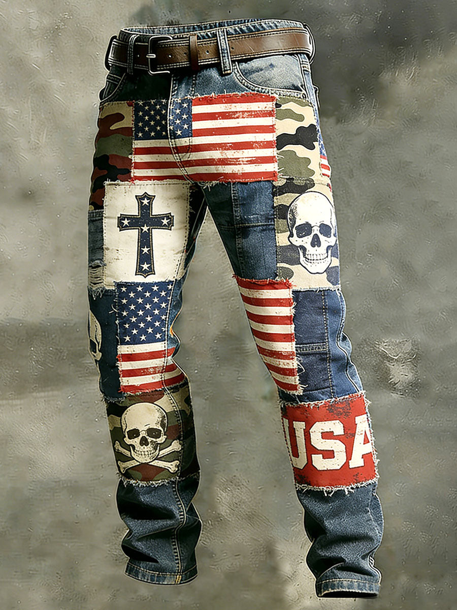 Men's Vintage Anniversary Celebration Printed Casual Pants