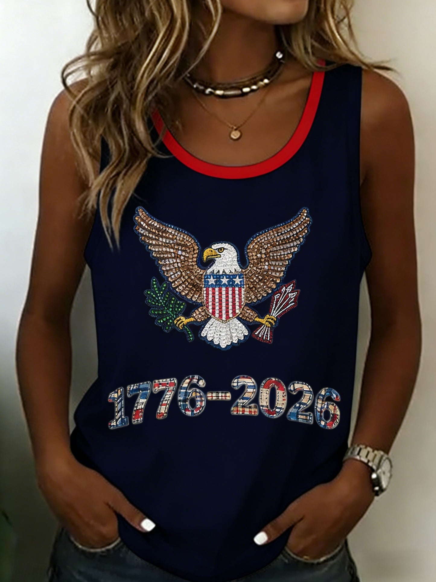 Women's Retro American Independence Day Tank Top