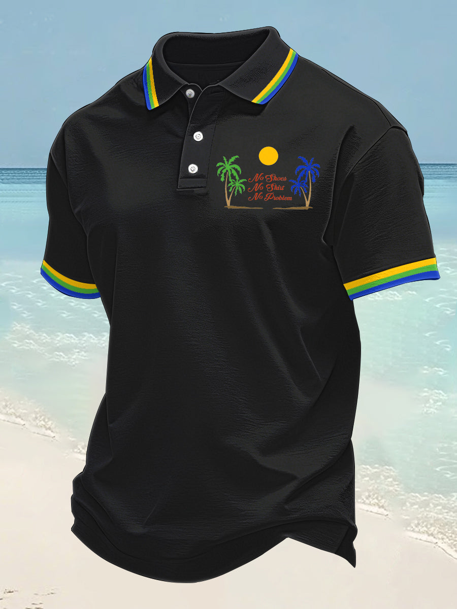 Men's No Shoes No Shirt No Problems Print Casual Top