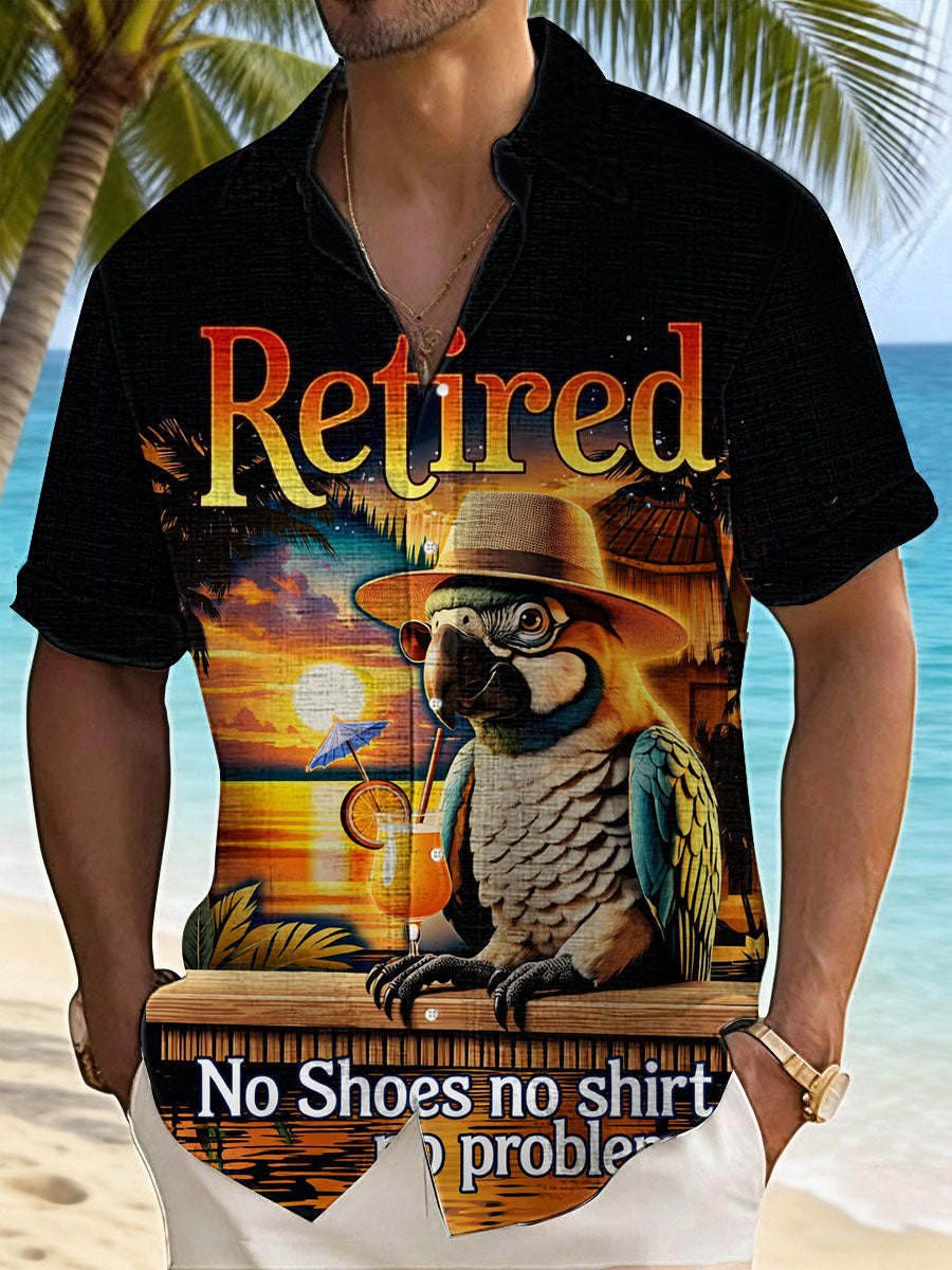 Men's No Shoes No Shirt No Problems Printed Casual Shirt