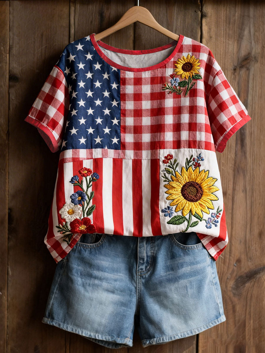 Women's Floral Art Print Casual T-Shirt