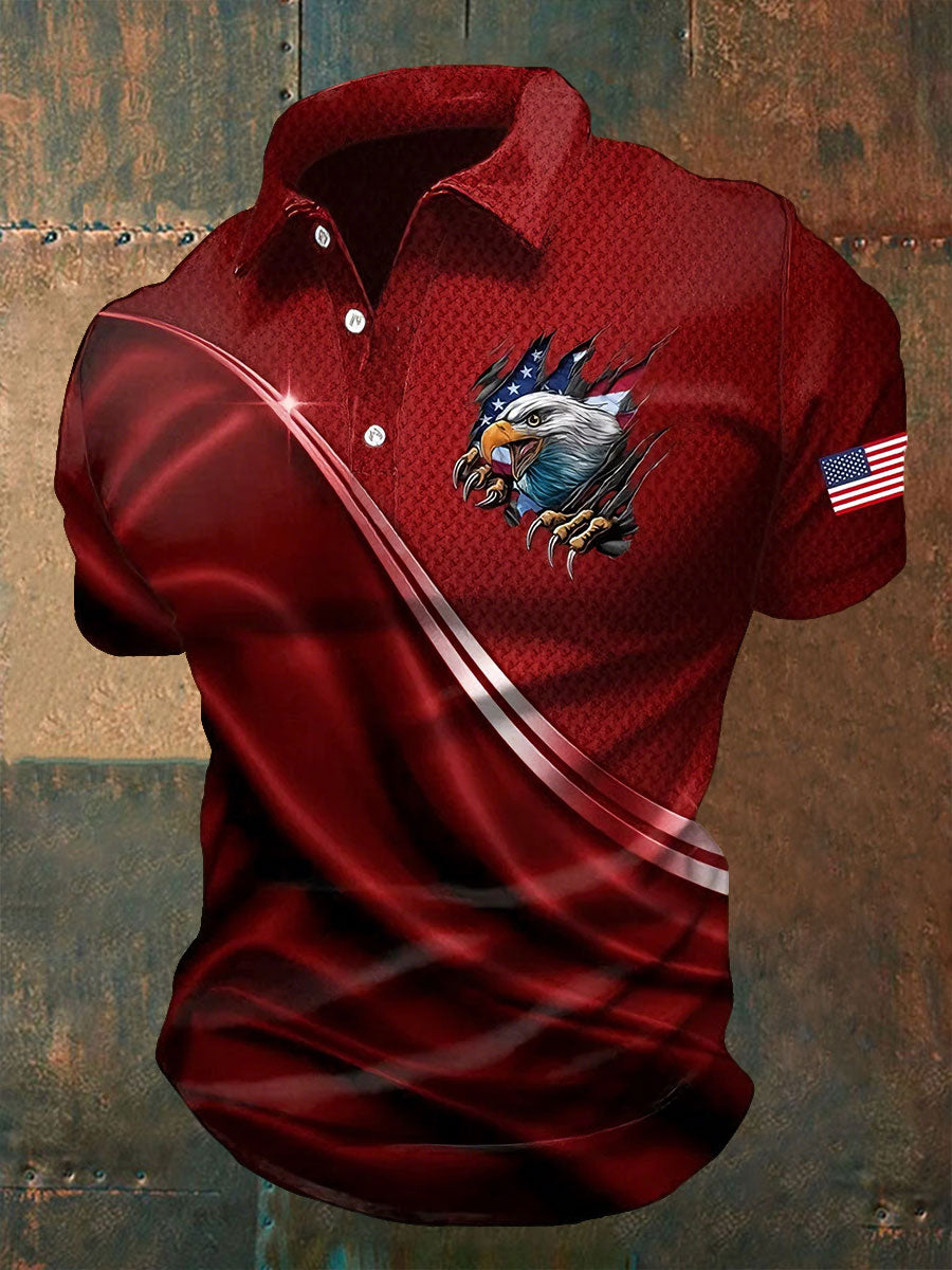 Men's USA flag eagle tops