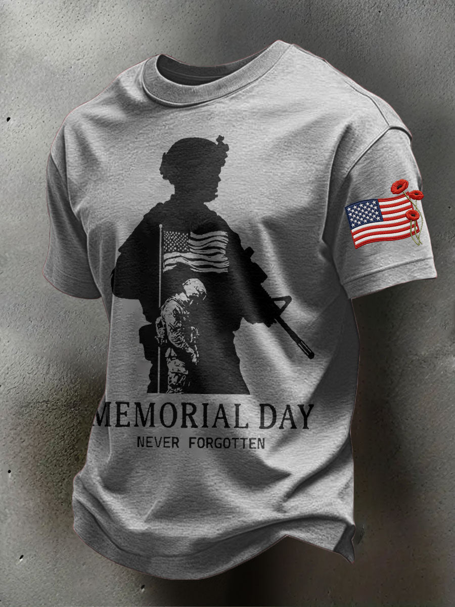 Men's Veteran Memorial Day Printed T-shirt