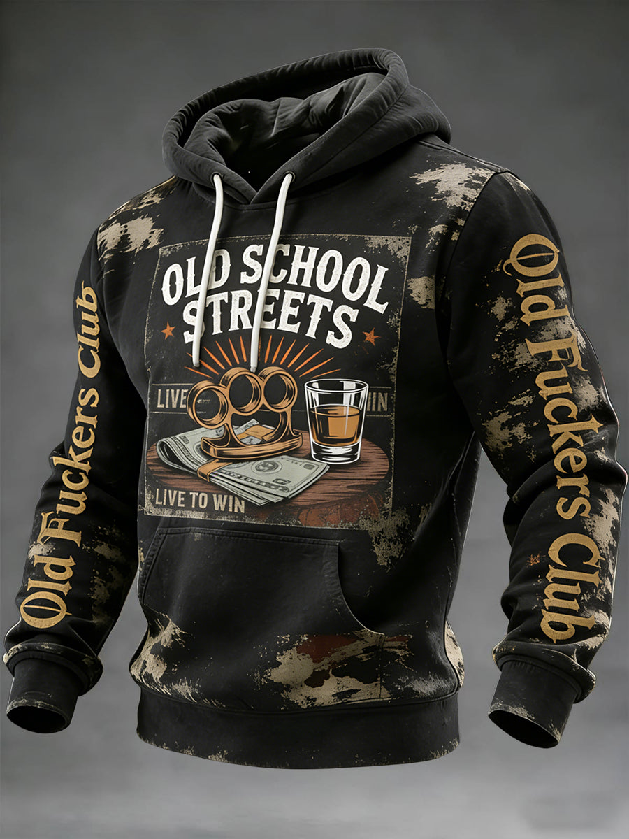 Men's Vintage Old Fuckers Club Casual Hoodie