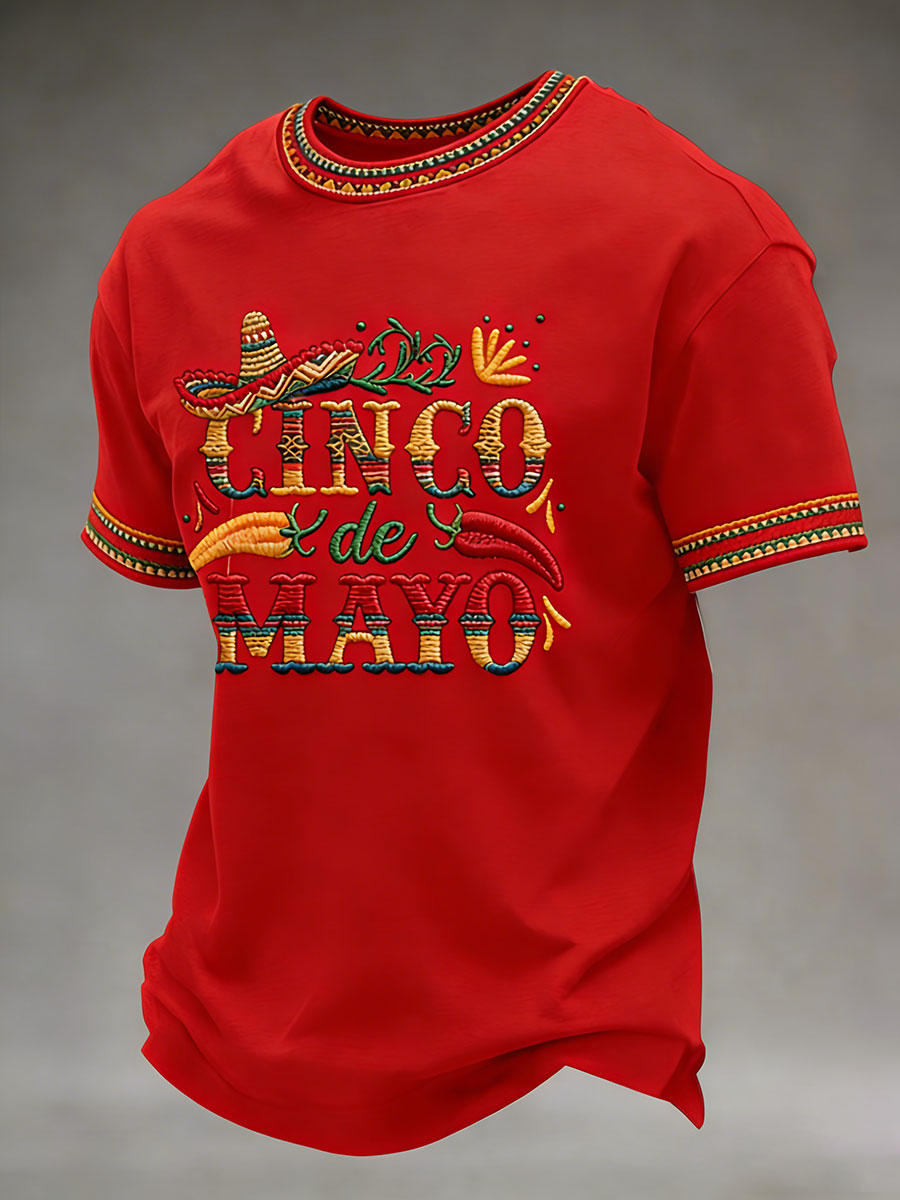 Men's Cinco de Mayo Printed Casual T-Shirt
