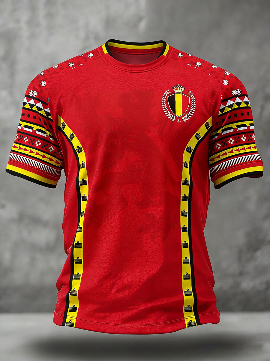 Men's Belguim Football Lover Printed T-shirt