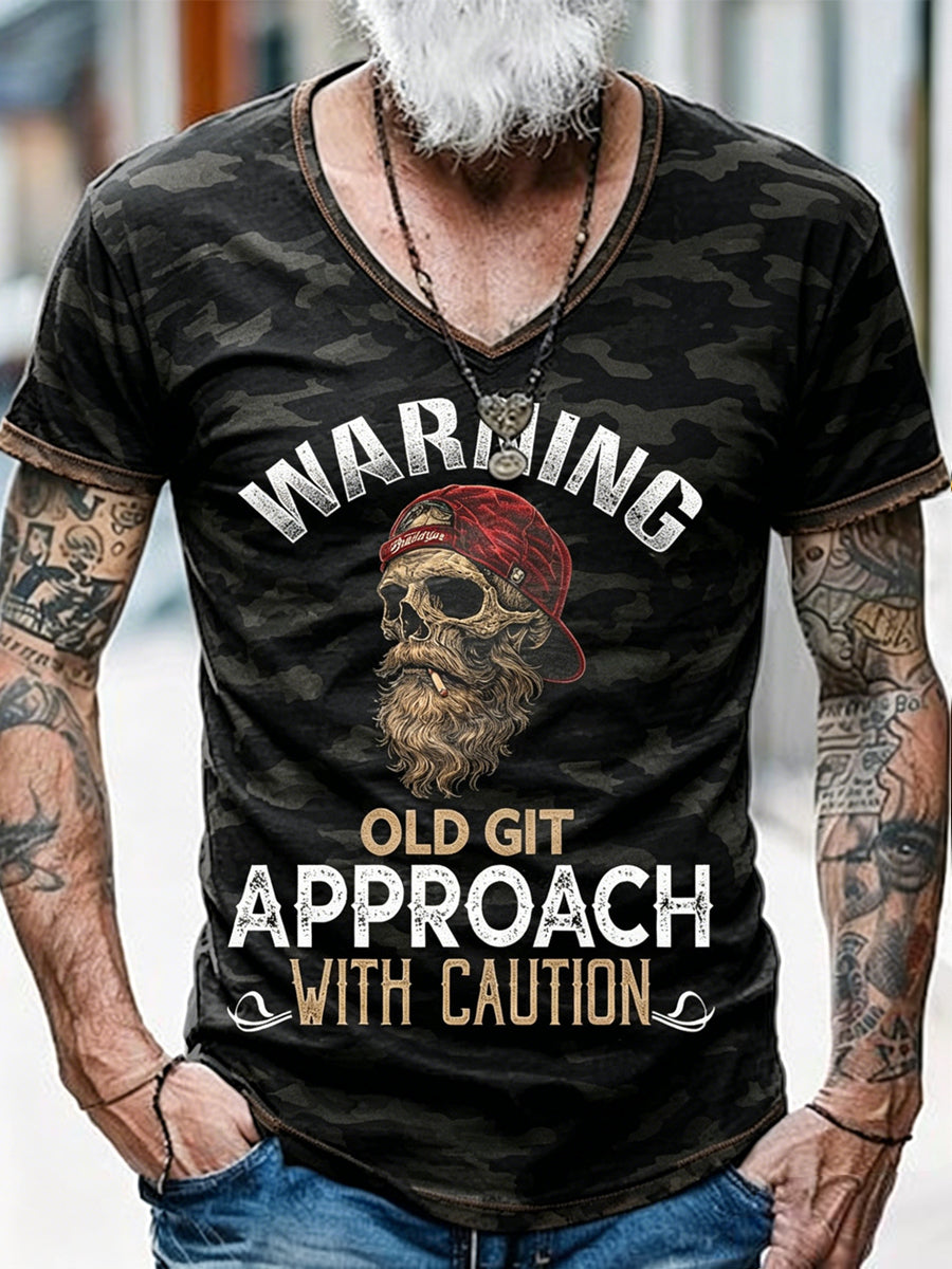 Old Fuckers Club Printed Vintage Fashion Loose Short Sleeve T-Shirt
