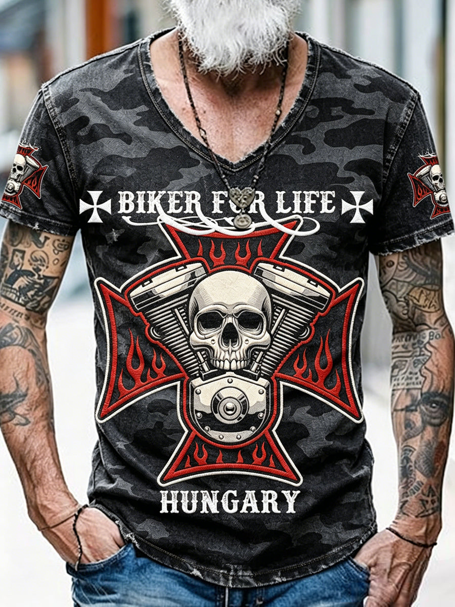 Ride to Free Printed Vintage Fashion Loose Short Sleeve T-Shirt