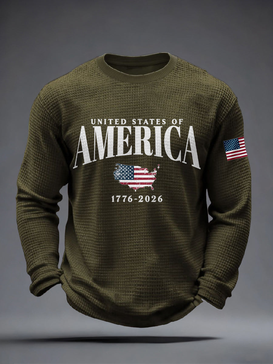 Men's America 1776-2026 Waffle Long-Sleeve T-Shirt