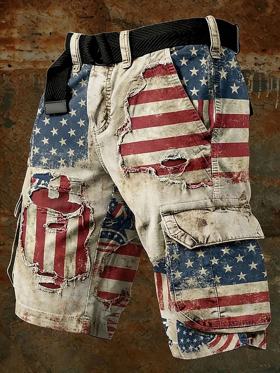 Men's Independence Day Printed Casual Shorts
