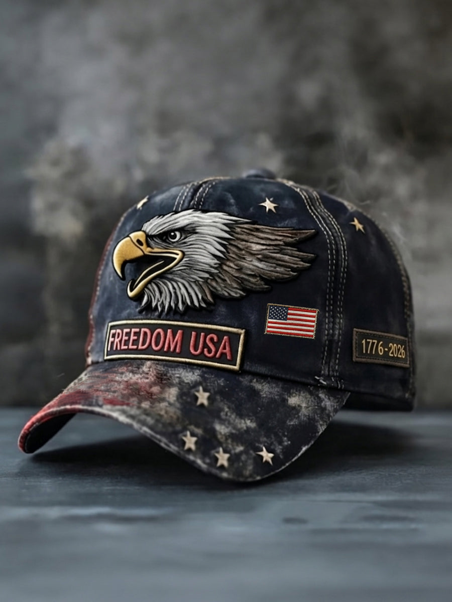 Unisex Independence Day USA Flag Print Patriotic Hat