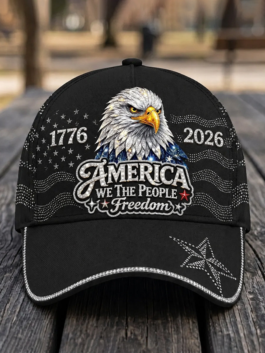 Unisex Independence Day Bald Eagle Print Patriotic Hat