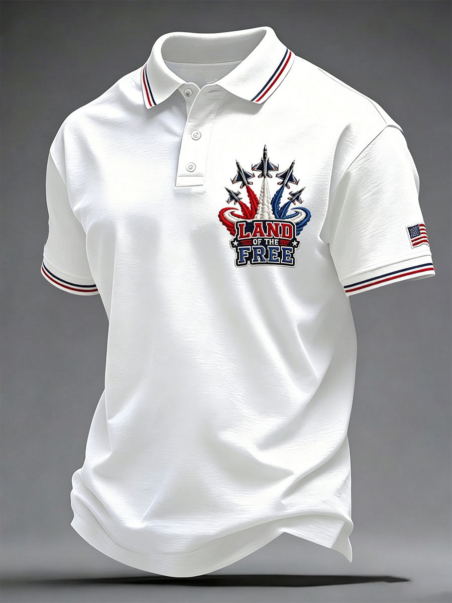 Men's 'Land Of The Free' Printed Casual T-Shirt
