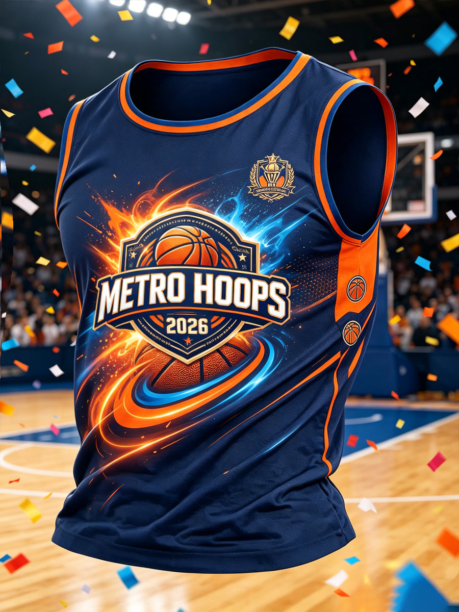 Men's Classic Basketball Fan Graphic Print Vest Top