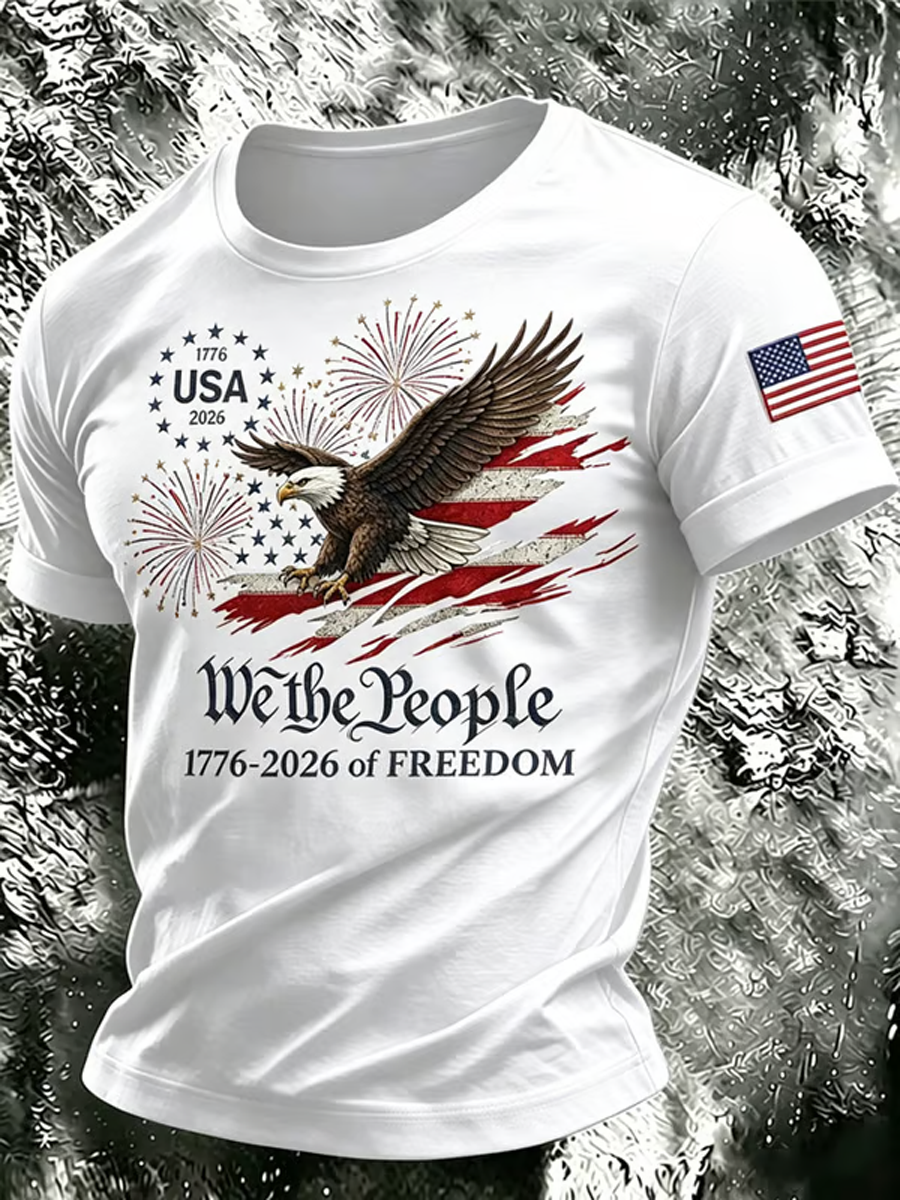 Men's USA Printed short sleeves t-shirt