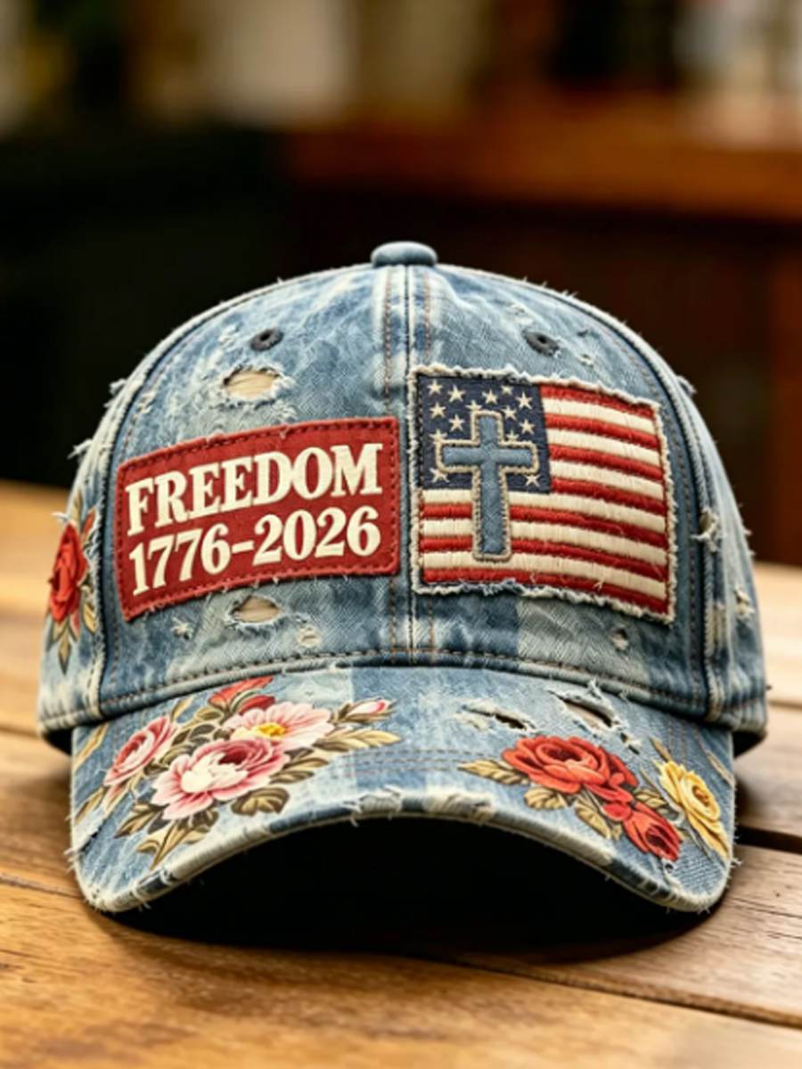 Unisex America Floral Flag Unisex Hats