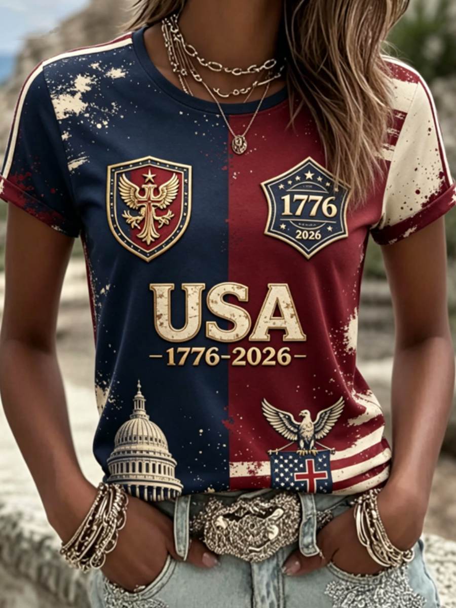 Women's USA 1776-2026 Independence Day FAITH Tee