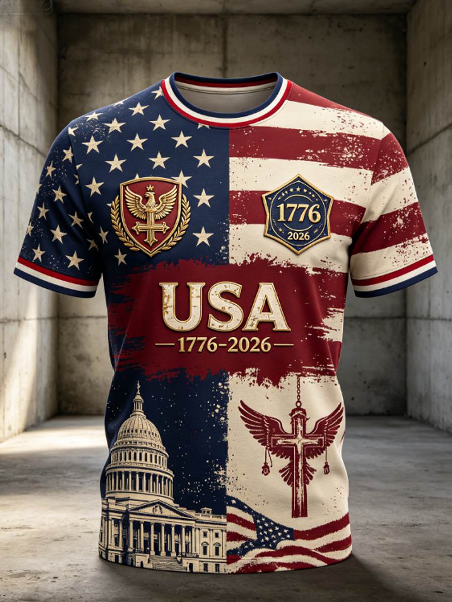 Men's USA 1776-2026 Independence Day FAITH Tee
