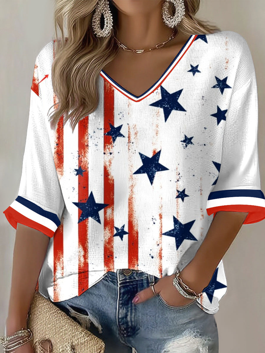 Women's America Print Casual T-shirt