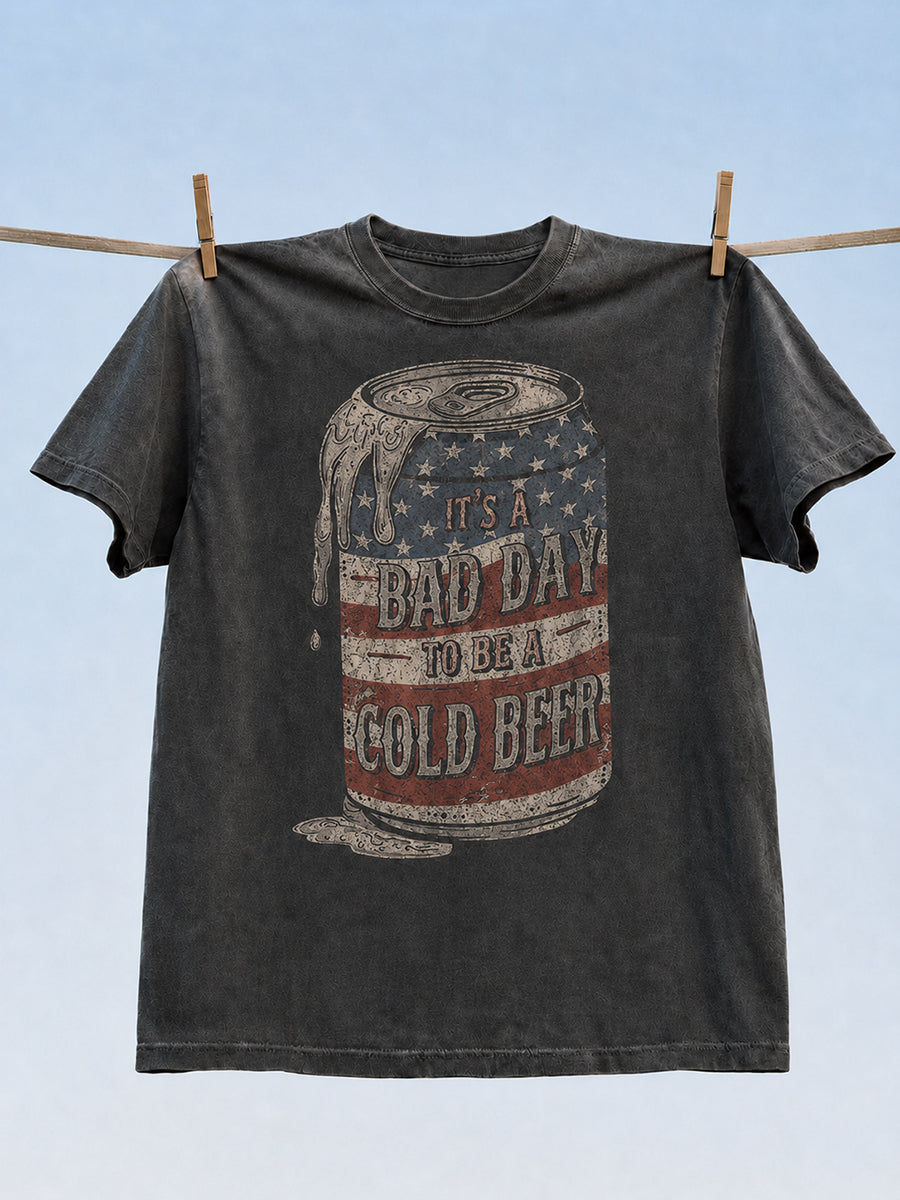 Men's 4th of July Funny Beer T-shirt