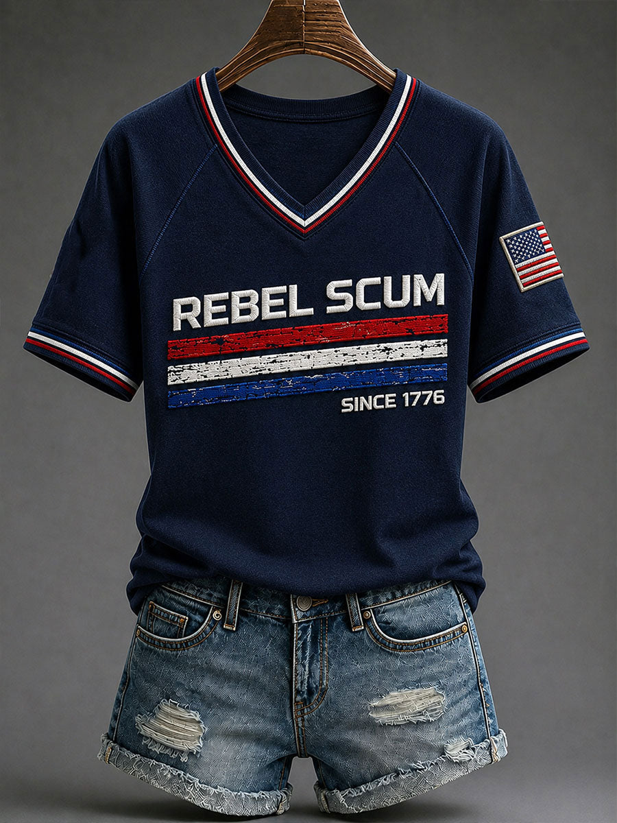 Women's Rebel Scum since 1776 V-neck T-shirt
