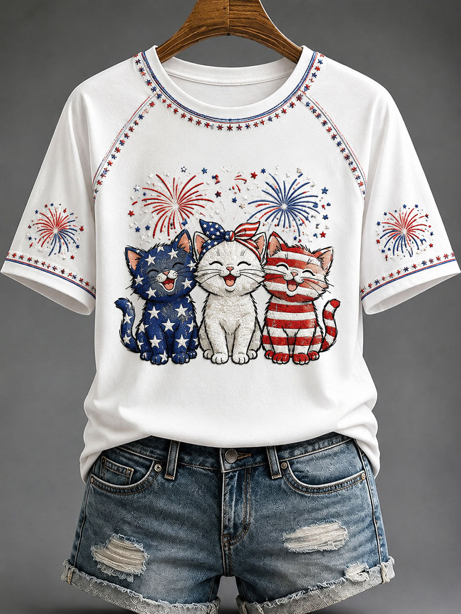 Women's USA 1776-2026 Printed Casual T-Shirt