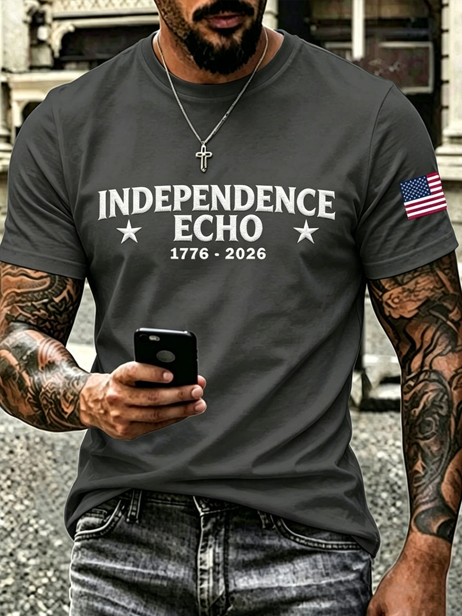 Men's Patriotic Independence Day Graphic Casual Short-Sleeve T-Shirt
