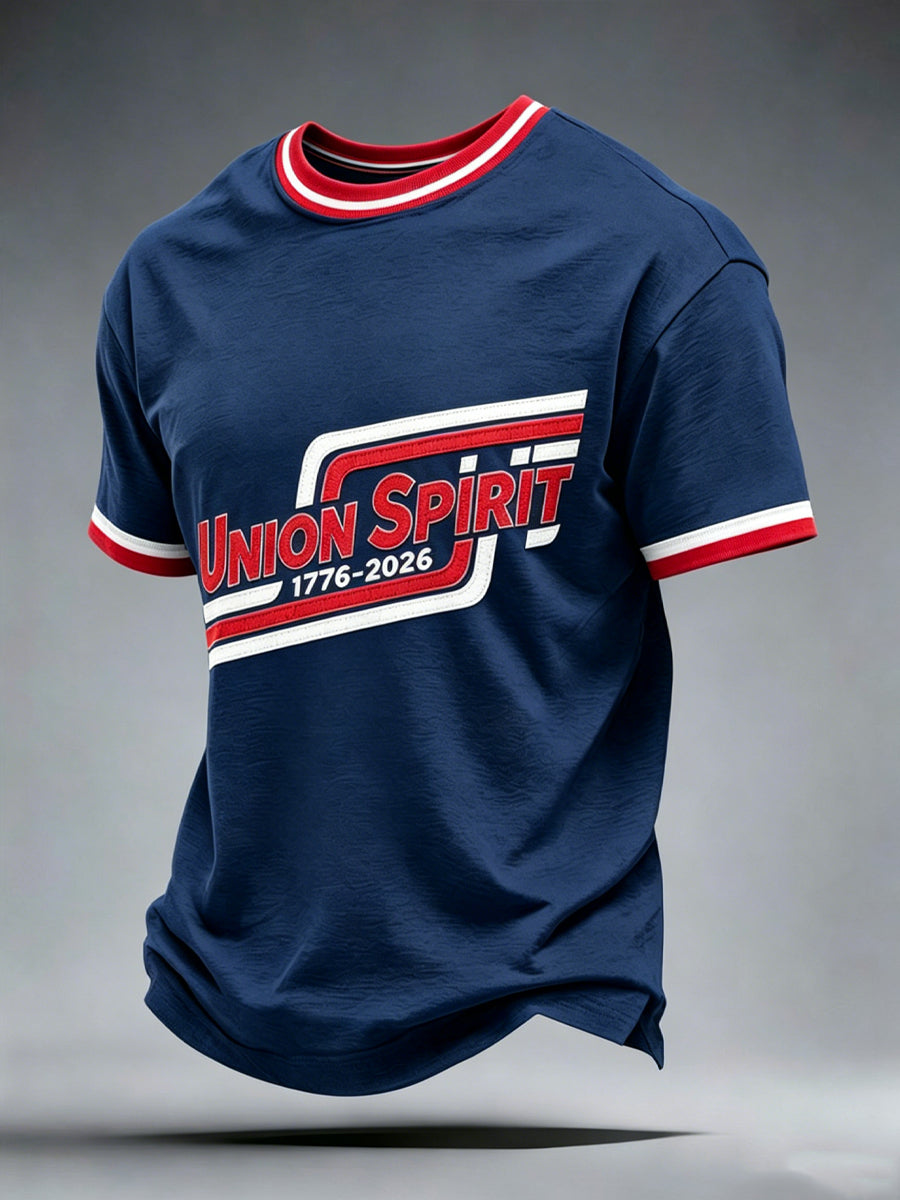 Men’s Independence Day Patriotic Memorial Printed Casual T-Shirt