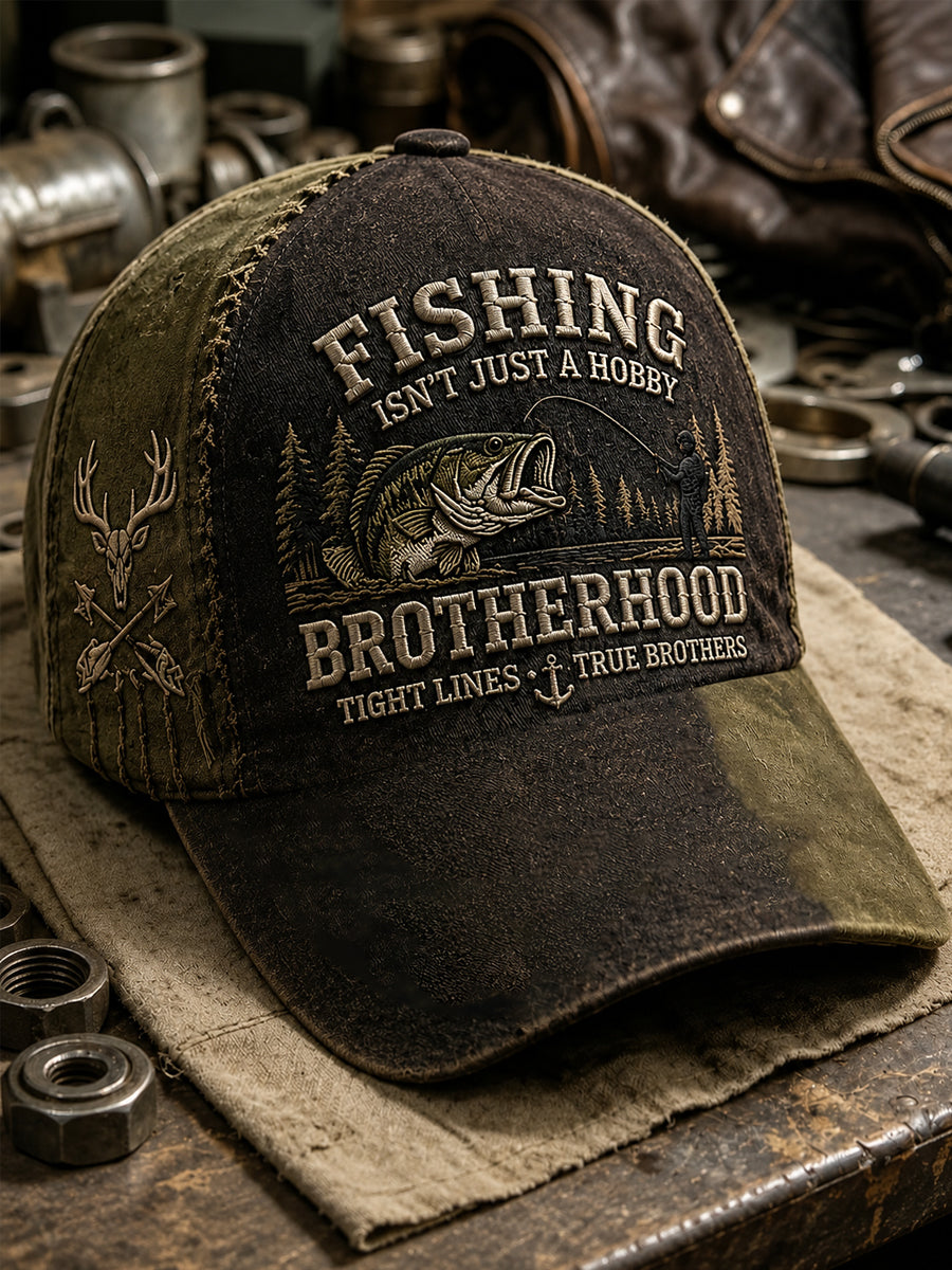 Men's Funny Old Bastards Fishing Club Lifetime Member Print Hat