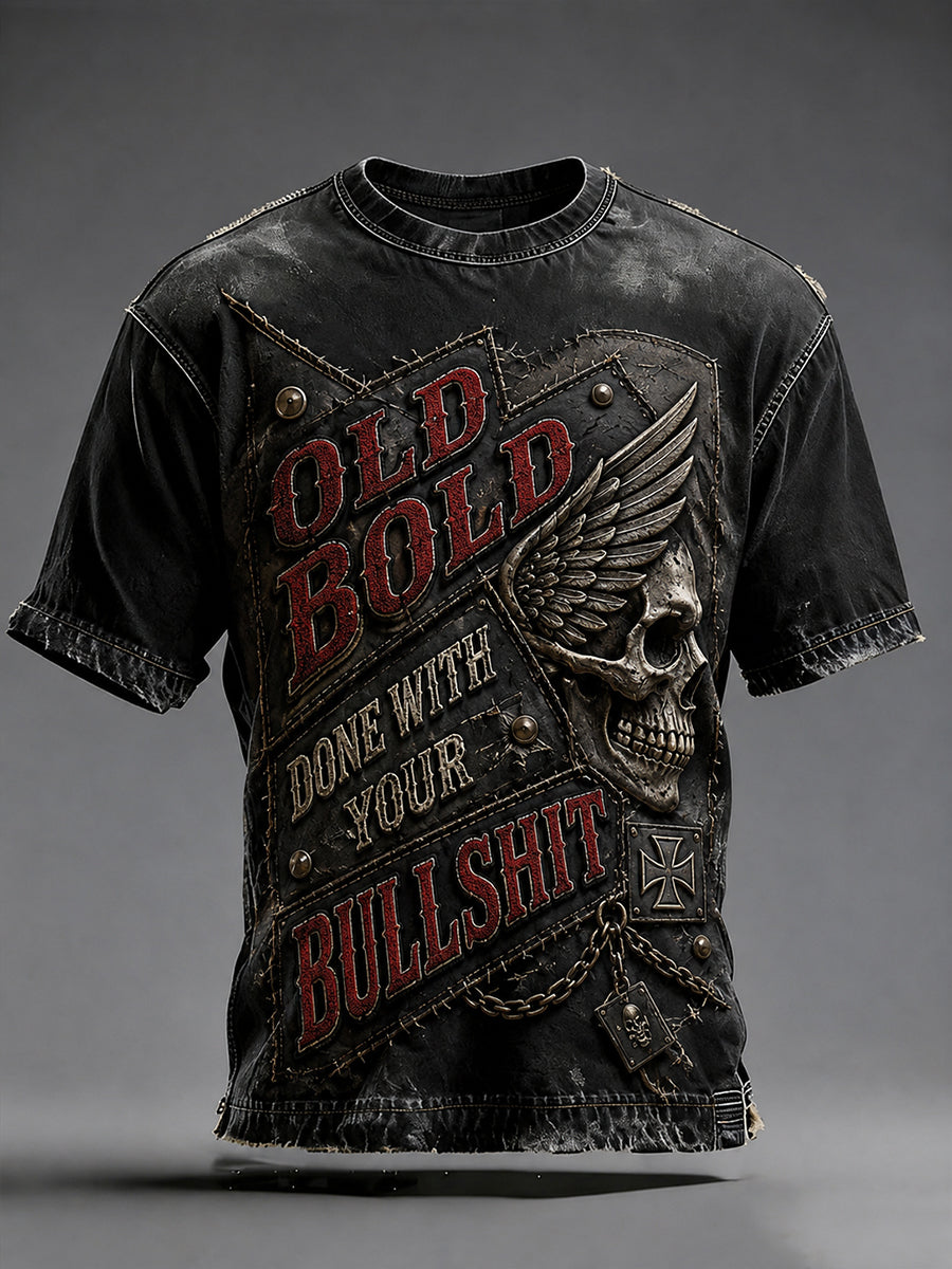 Men's Old Fuckers Club Printed Casual T-shirt