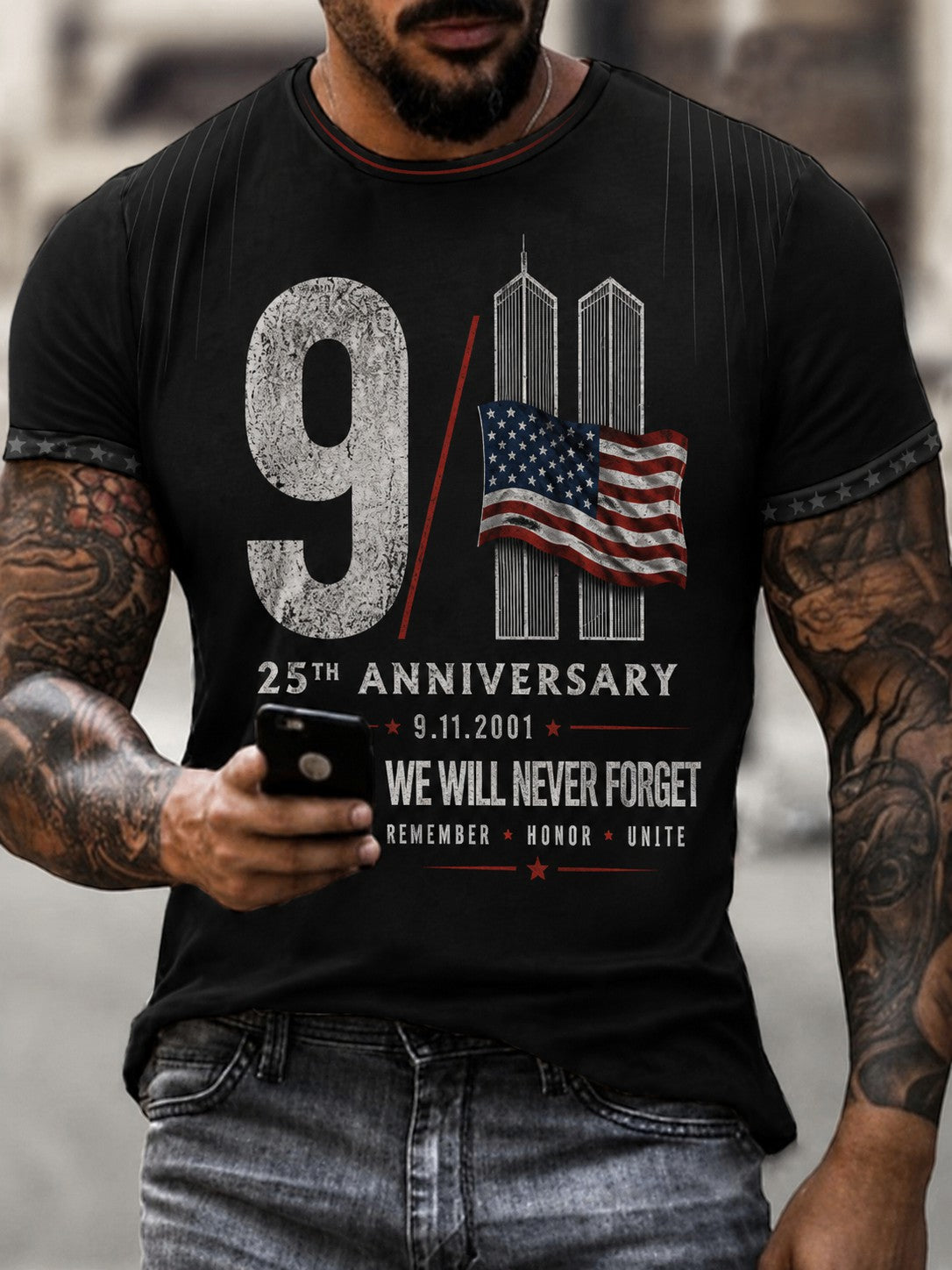 Men's 9.11 Never Forget Printed T-shirt