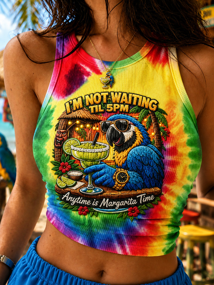 Women's It's 5 O'clock Everywhere Parrot Print Casual Vest